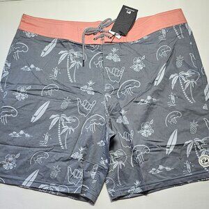 Surf Cuz Shorts Mens Swim Casual Beach NWT - Size 38 - Mesh Pockets